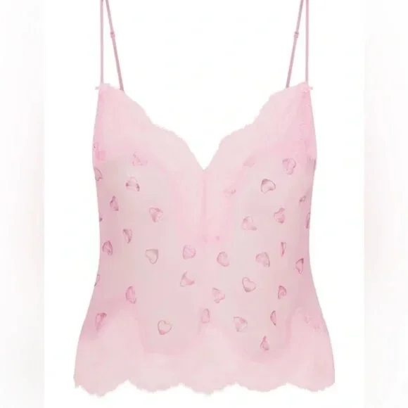 SKIMS Romance Lace Cami and Short Set Cherry Blossom Balloon Print NWT SMALL - Picture 4 of 7